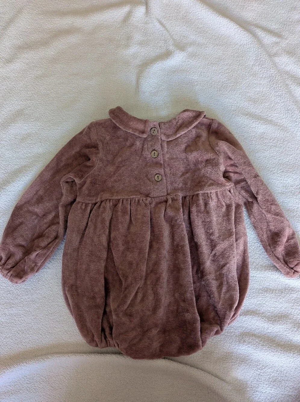 Quincy Mae Mauve Plush Velvet Baby Bubble